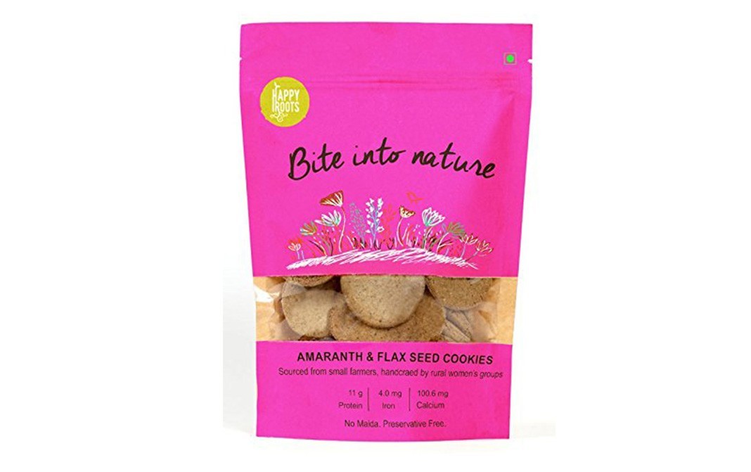 Happy Roots Amaranth & Flax Seed Cookies    Pack  125 grams